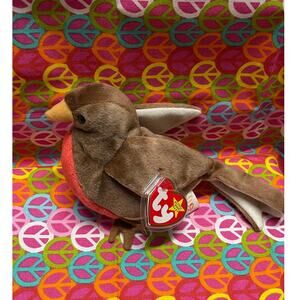 Ty Beanie Baby Bird Early The Robin Orange & Brown Bird (Retired)